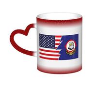 KWQDOZF Bandiera della nazione St'at'imc e America Tazza in ceramica sensibile al calore che cambia colore Tazza isolata Novità Tazze da viaggio uniche Tazze per la casa 11 OZ