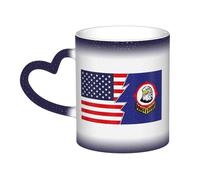 KWQDOZF Bandiera della nazione St'at'imc e America Tazza in ceramica sensibile al calore che cambia colore Tazza isolata Novità Tazze da viaggio uniche Tazze per la casa 11 OZ