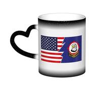 KWQDOZF Bandiera della nazione St'at'imc e America Tazza in ceramica sensibile al calore che cambia colore Tazza isolata Novità Tazze da viaggio uniche Tazze per la casa 11 OZ