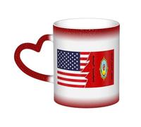 KWQDOZF Bandiera della Repubblica Popolare di Tuva (1926-1930) e America Tazza in ceramica sensibile al calore che cambia colore Tazza isolata Novità Tazze da viaggio uniche Tazze per la casa 11 OZ