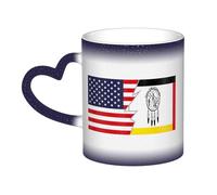 KWQDOZF Bandiera della tribù Ponca del Nebraska e dell'America Tazza in ceramica sensibile al calore che cambia colore Tazza isolata Novità Tazze da viaggio uniche Tazze per la casa 11 OZ