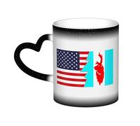 KWQDOZF Bandiera di Koryakia e America Tazza in ceramica sensibile al calore che cambia colore Tazza isolata Novità Tazze da viaggio uniche Tazze per la casa 11 OZ