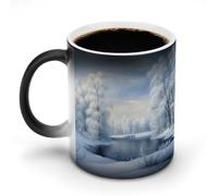 KWQDOZF Bellissime tazze da caffè sensibili al calore con stampa invernale, tazza da caffè che cambia colore. L'immagine completa viene rivelata quando viene aggiunto il calore.