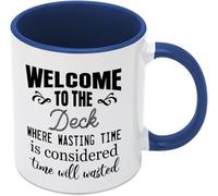 KWQDOZF Benvenuti a Pool, dove perdere tempo è considerato tempo sprecato. Tazze da caffè con stampa fronte-retro in ceramica, tazza da tè per mamma, papà, amico, moglie, marito, regalo da 11 once.