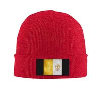 KWQDOZF Berretto con Bandiera della Città del Vaticano per Uomo e Donna, Caldi Cappelli Invernali in Maglia, Morbidi Cappelli da Sci