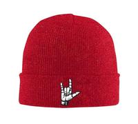 KWQDOZF Berretto Lavorato a Maglia con Scritta ASL Ti Amo in Lingua dei segni, Caldo Berretto Invernale con Risvolto, Berretto da o