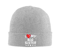 KWQDOZF Berretto Lavorato a Maglia I Love My Big Sister, Caldo Berretto Invernale con Risvolto, Berretto da Uomo e da Donna