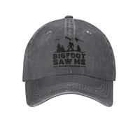 KWQDOZF Bigfoot Mi ha Visto ma Nessuno Gli crede2 Cappellino da Baseball Vintage Lavato per Uomo e Donna, Classico Cappello da Camion