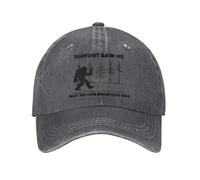 KWQDOZF Bigfoot Mi ha Visto ma Nessuno Gli crede2 Cappellino da Baseball Vintage Lavato per Uomo e Donna, Classico Cappello da Camion