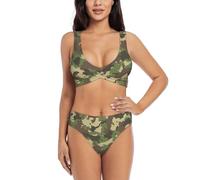 KWQDOZF Bikini da Donna con Bandiera Arcobaleno, Simbolo dell'orgoglio Gay LGBTQ, Due Pezzi, Costume da Bagno a Vita Alta.