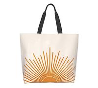 KWQDOZF Borsa a tracolla Boho Sun Sunshine10, grande, riutilizzabile, ecologica, borsa portaoggetti portatile