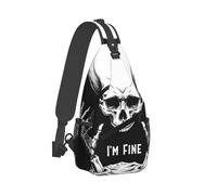 KWQDOZF Borsa a tracolla ultraleggera multiuso antifurto per zaino in spalla per escursioni in bicicletta all'aperto, viaggi, zaino portautensili (teschio divertente, testa di scheletro sottile)