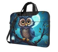 KWQDOZF Borsa per laptop Night Owl, custodia per laptop con gufo carino su albero, borsa a tracolla per donna e uomo, borsa da lavoro da 15,6 pollici