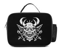 KWQDOZF Borsa porta pranzo alla moda con maschera Oni da guerriero samurai, contenitore portatile isolato e a prova di perdite
