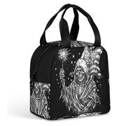 KWQDOZF Borsa porta pranzo con bandiera degli Stati Uniti, motivo: teschio della morte, fantasma non morto, per donne e uomini, contenitore termico per il pranzo, per lavoro, picnic, viaggi
