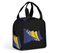 KWQDOZF Borsa porta pranzo con bandiera della Bosnia ed Erzegovina, per donne e uomini, contenitori porta pranzo isolati, per lavoro, picnic e viaggi