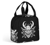 KWQDOZF Borsa porta pranzo con maschera Oni da guerriero samurai, per donne e uomini, contenitori porta pranzo isolati, per lavoro, picnic, viaggi