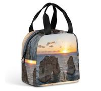 KWQDOZF Borsa porta pranzo con motivo tramonto di Beirut in Libano, per donne e uomini, isolata, per lavoro, picnic, viaggi