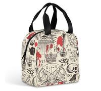 KWQDOZF Borsa porta pranzo con tema egiziano e occultismo in stile vintage, per donne e uomini, contenitori porta pranzo isolati, per lavoro, picnic e viaggi