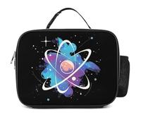 KWQDOZF Borsa porta pranzo portatile con isolamento termico, a prova di perdite, con motivo a scienza atomica e fisica, alla moda e alla tintura tie-dye