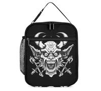 KWQDOZF Borsa porta pranzo portatile con maschera Oni da guerriero samurai, riutilizzabile, a prova di perdite, isolata, per lavoro, spiaggia, picnic