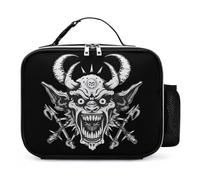 KWQDOZF Borsa porta pranzo portatile con maschera Oni da guerriero samurai, riutilizzabile, isolata, a prova di perdite, per lavoro e picnic