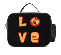 KWQDOZF Borsa porta pranzo portatile con stampa a forma di e cuore, alla moda, isolata, a prova di perdite