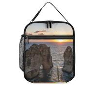 KWQDOZF Borsa porta pranzo portatile Lebanon Beirut Sunset, riutilizzabile, a prova di perdite, isolata, per lavoro, spiaggia, picnic