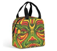 KWQDOZF Borsa porta pranzo psichedelica con demone Rastafari della Giamaica per donne e uomini, contenitori isolati per il pranzo, lavoro, picnic, viaggi
