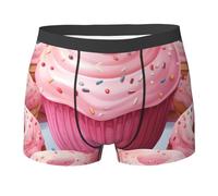 KWQDOZF Boxer da Uomo con Stampa ciam e Cupcake, Traspiranti, Comodi e Elasticizzati.