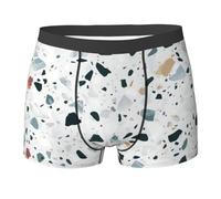 KWQDOZF Boxer da Uomo con Stampa Pastello e Marmo terrazzo, Pantaloncini in Microfibra Elasticizzati, da Uomo, per l'uso Quotidiano