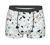 KWQDOZF Boxer da Uomo con Stampa Pastello Effetto Marmo terrazzo, Pantaloncini in Microfibra Elasticizzata, da Uomo, per l'uso Quotidiano