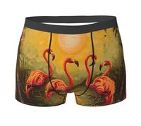 KWQDOZF Boxer da Uomo Divertenti con Stampa di Quattro Fenicotteri, Biancheria Intima Originale, Tessuto Morbido ed Elastico, vestibilità Comoda per Tutti i Giorni