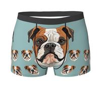 KWQDOZF Boxer da Uomo, Intimo Traspirante, Boxer da Uomo, Boxer con Facce di Bulldog Inglese, Comodi e Morbidi,