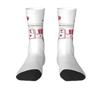 KWQDOZF Calzini a forma di cuore con scritta Happy Valentine's Day Love Heart Socks Calzini tubolari medi, calzini casual originali per regali da donna e uomo