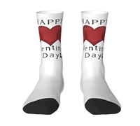 KWQDOZF Calzini a forma di cuore con scritta Happy Valentine's Day Love Heart Socks Calzini tubolari medi, calzini casual originali per regali da donna e uomo