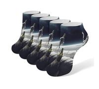 KWQDOZF Calzini alla caviglia Astronaught con calzini da birra per donne e uomini per la corsa, sport, calze calde, 5 paia