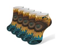 KWQDOZF Calzini alla caviglia I più bei calzini a forma di girasole per donne e uomini per la corsa, calze calde sportive, 5 paia