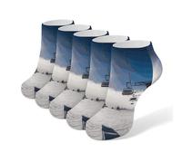 KWQDOZF Calzini alla caviglia Ski Lift di Sunshine Socks per donne e uomini per la corsa, calze calde sportive, 5 paia