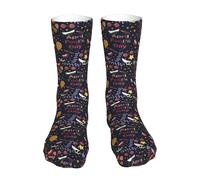 KWQDOZF Calzini divertenti con motivo per il pesce d'aprile, calzini da equipaggio, calze da abito, regali, decorazioni per uomini, donne, adolescenti, viaggi, 16 pollici