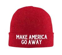 KWQDOZF Cappelli Invernali Make America Go Away per Uomo e Donna, Caldi e Comodi, Lavorati a Maglia, con Risvolto, Stile Berretto da