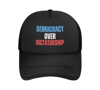 KWQDOZF Cappellino da Baseball con Scritta Democrazia Contro la dittatura e Anti Idiot Mesh Trucker Hat