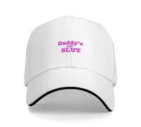 KWQDOZF Cappellino da Baseball Daddy's Little Slut da Uomo e da Donna, Regolabile, con Visiera, Stile Sandwich, da Golf