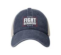 KWQDOZF Cappellino da Golf con Retro in Rete di Jeans e Scritta Lotta all'oligarchia di Bernie Sanders, per difendere la democrazia