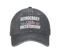 KWQDOZF Cappellino in Denim Anti-Idiota con Scritta Democrazia Contro la dittatura