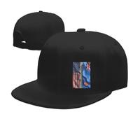 KWQDOZF Cappello da Baseball Classico da Camionista con Visiera Piatta e Regolabile, con Bandiera degli Stati Uniti e delle Isole Fig