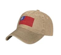 KWQDOZF Cappello da Baseball con Bandiera del Myanmar e Birmania, per Uomo e Donna, Regolabile, Nero