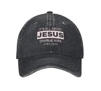 KWQDOZF Cappello da Baseball Divertente It's all About Jesus di Charlie Kirk, da Donna, Regalo di Compleanno per Uomo