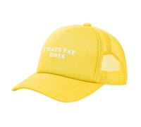 KWQDOZF Cappello da Camionista con Scritta I Hate Fat Hoes, Divertente Berretto da Baseball in Rete, da Donna e da Uomo, Estivo, da
