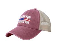 KWQDOZF Cappello da Camionista Pray for Charlie Kirk, Dio benedica Charlie 1993-2025, Berretto da Baseball Regolabile in Rete da cowb
